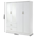 Paddington 4 Door Wardrobe & 3+2 Drawer Chest 3 Piece Bedroom Set