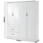Paddington 4 Door 2 Drawer Mirrored Wardrobe