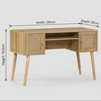 Manila 2 Door Rattan Compact Storage Desk