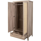 Willow Rattan 2 Door Wardrobe 3 Piece Bedroom Set