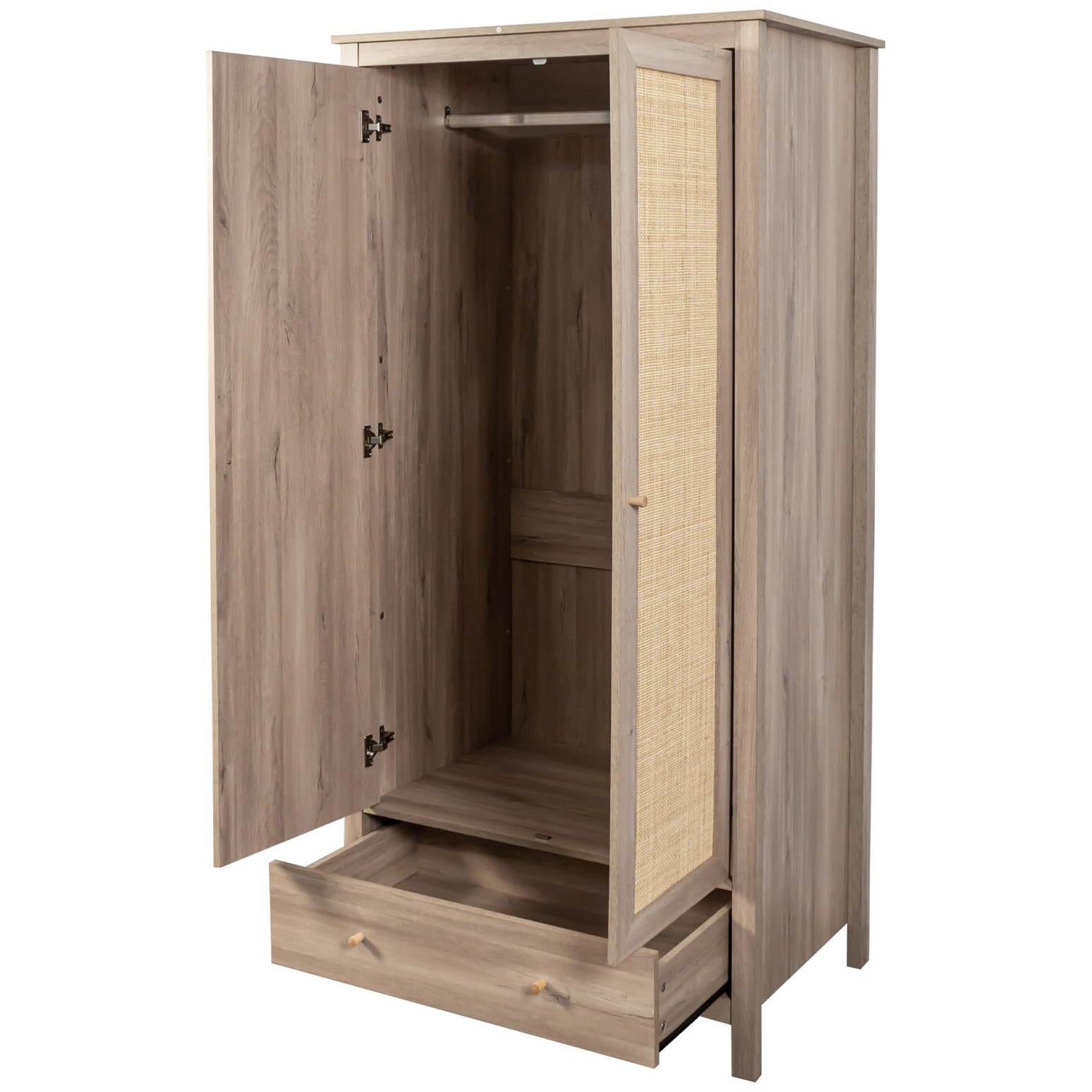 Willow Rattan 2 Door Wardrobe 3 Piece Bedroom Set