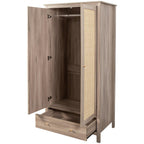 Willow Rattan 2 Door Wardrobe 3 Piece Bedroom Set