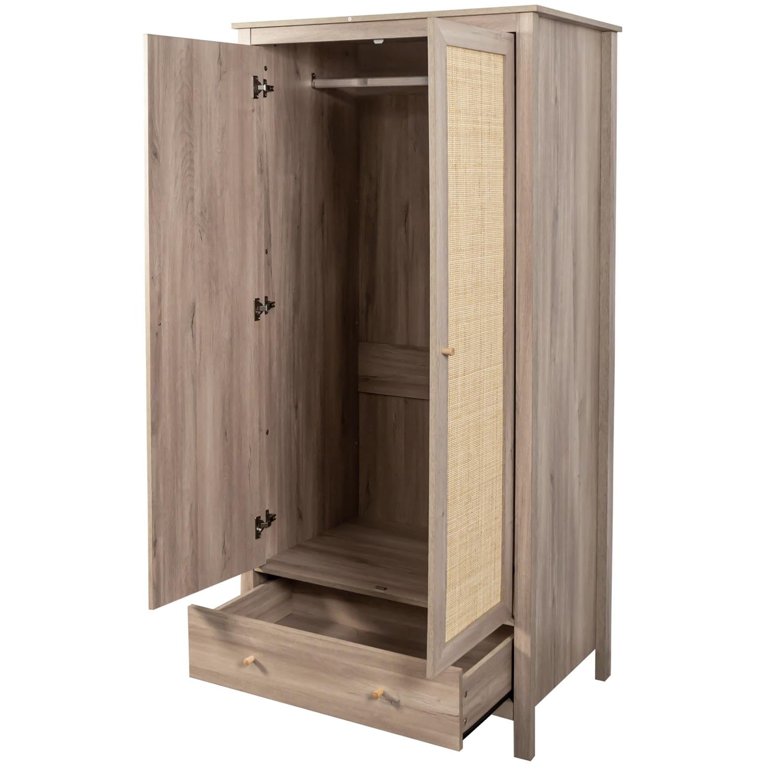 Willow Rattan 2 Door Wardrobe 3 Piece Bedroom Set
