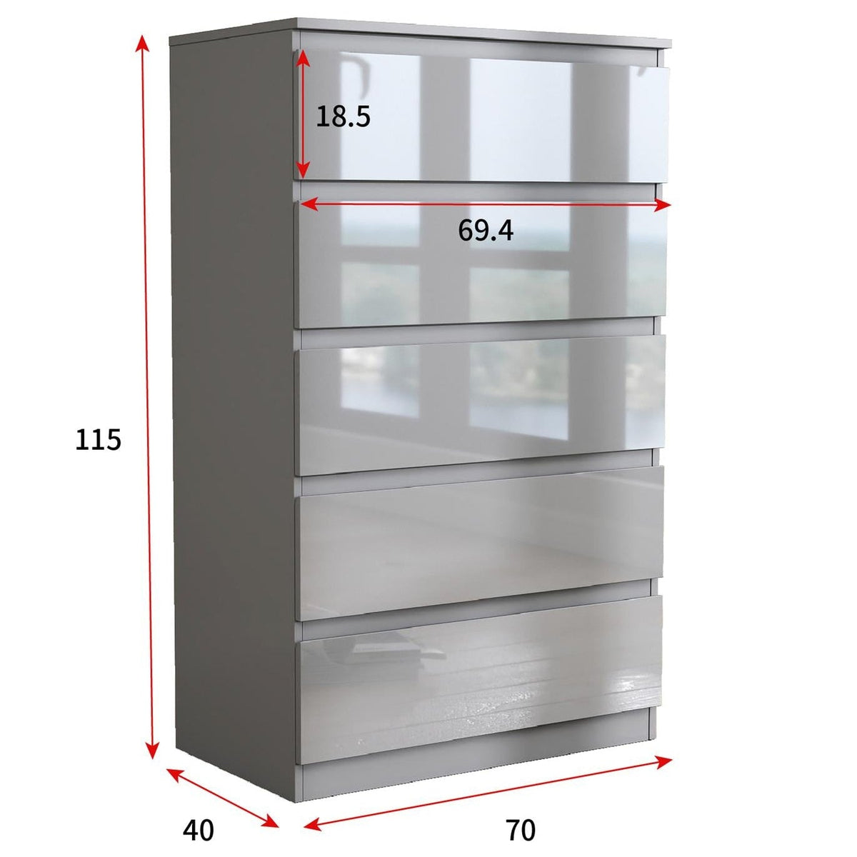 Soho 3 Door Wardrobe, 5 Drawer Chest & Bedside Tables 4 Piece Bedroom Set