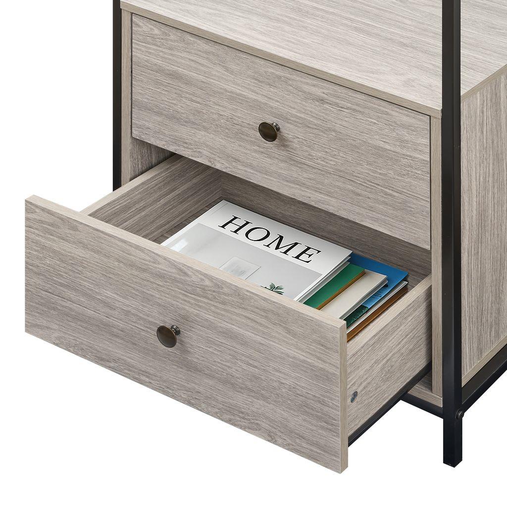 Alva Open Wardrobe Set with 2 Drawers & 4 Shelves