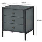 Alva 3 Drawer Bedside Table - Swish Furniture