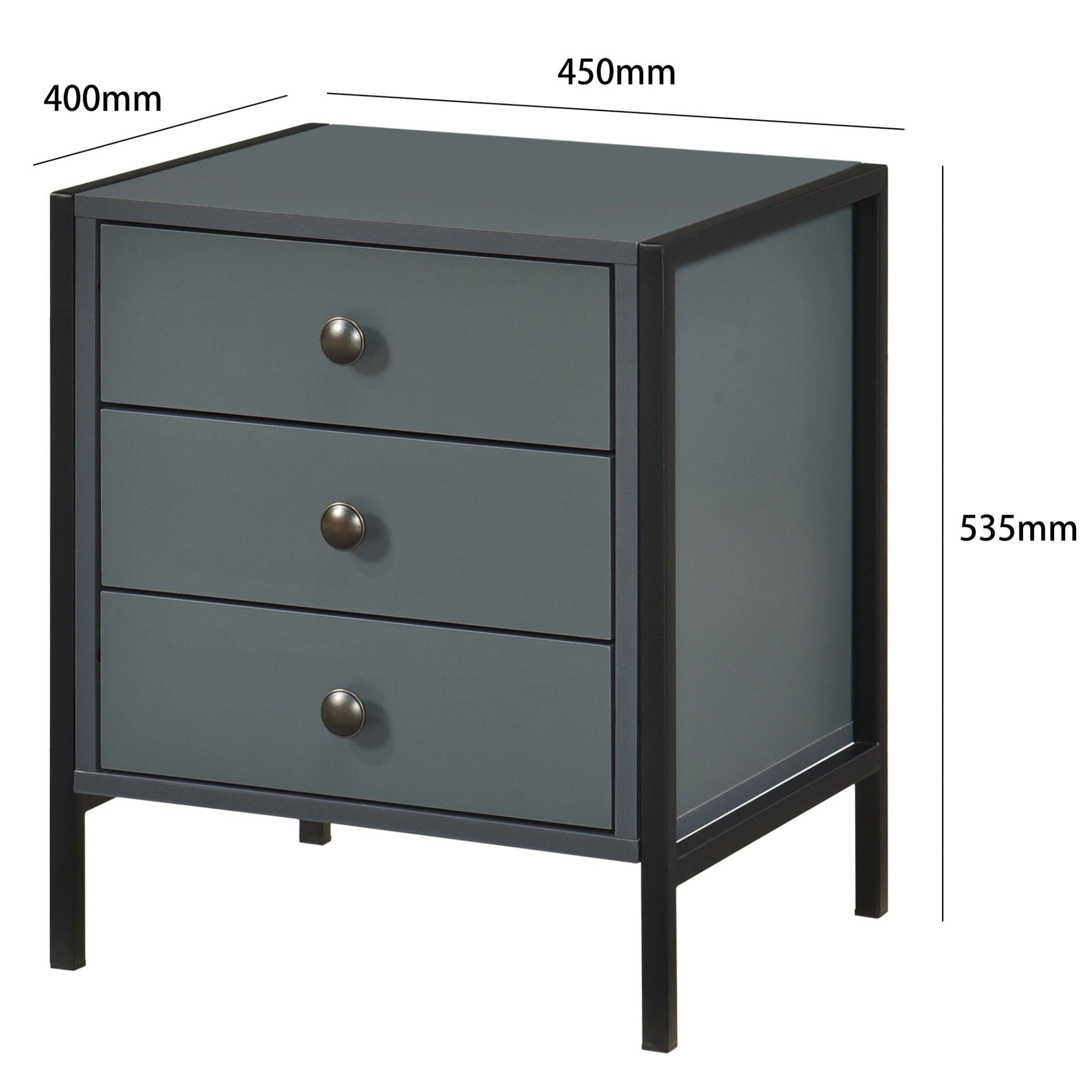 Alva 3 Drawer Bedside Table - Swish Furniture