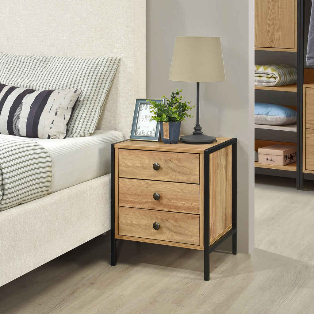 Alva 3 Drawer Bedside Table - Swish Furniture