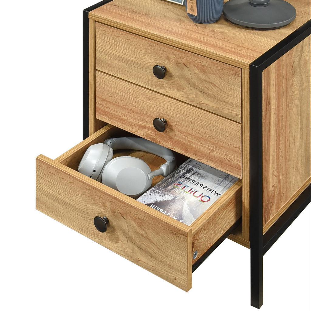 Alva 3 Drawer Bedside Table - Swish Furniture