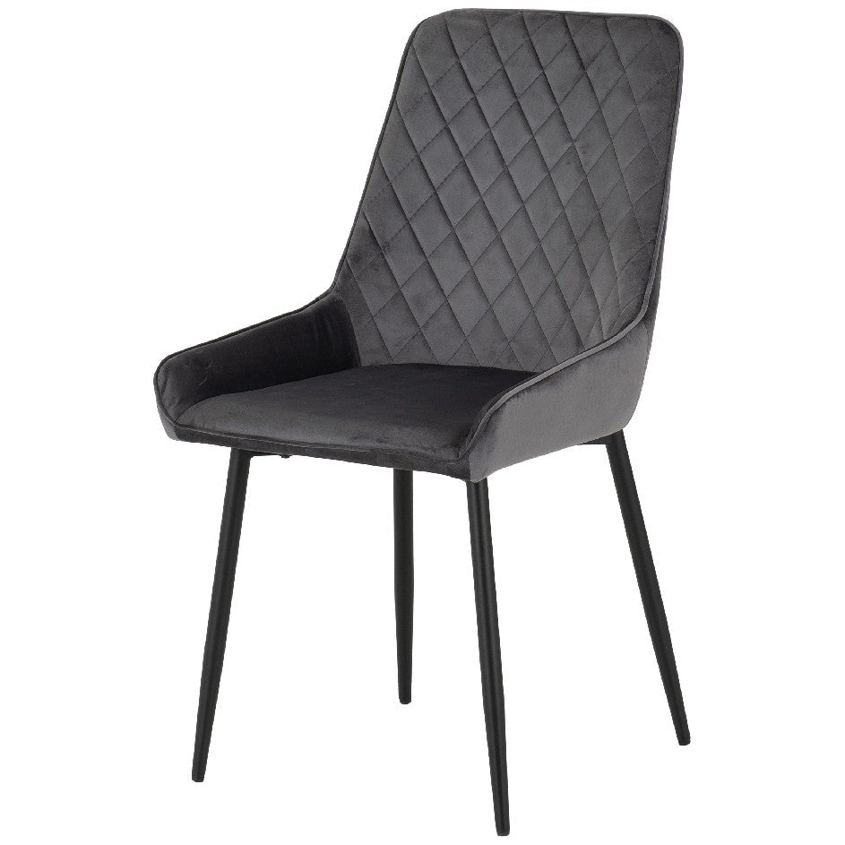 Athens Dining Set with 4 Avery Velvet Chairs - Seconique