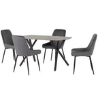 Athens Dining Set with 4 Avery Velvet Chairs - Seconique
