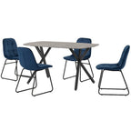 Athens Dining Set with 4 Lukas Velvet Chairs - Seconique