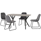 Athens Dining Set with 4 Lukas Velvet Chairs - Seconique
