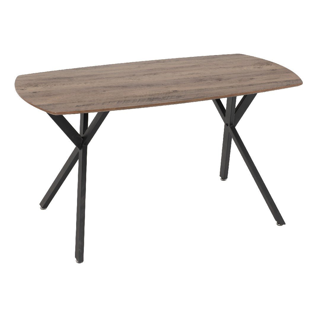 Athens Oak Effect Dining Set with 4 Lukas Velvet Chairs - Seconique