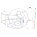 Athens Round Nesting Coffee Table Set - Seconique
