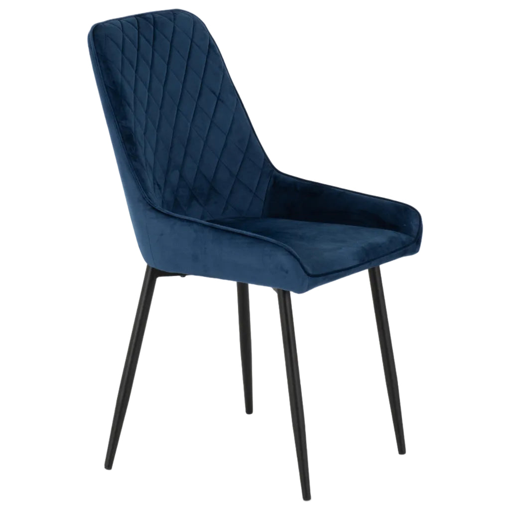 Avery Extending Dining Set with 4 Velvet Chairs - Seconique