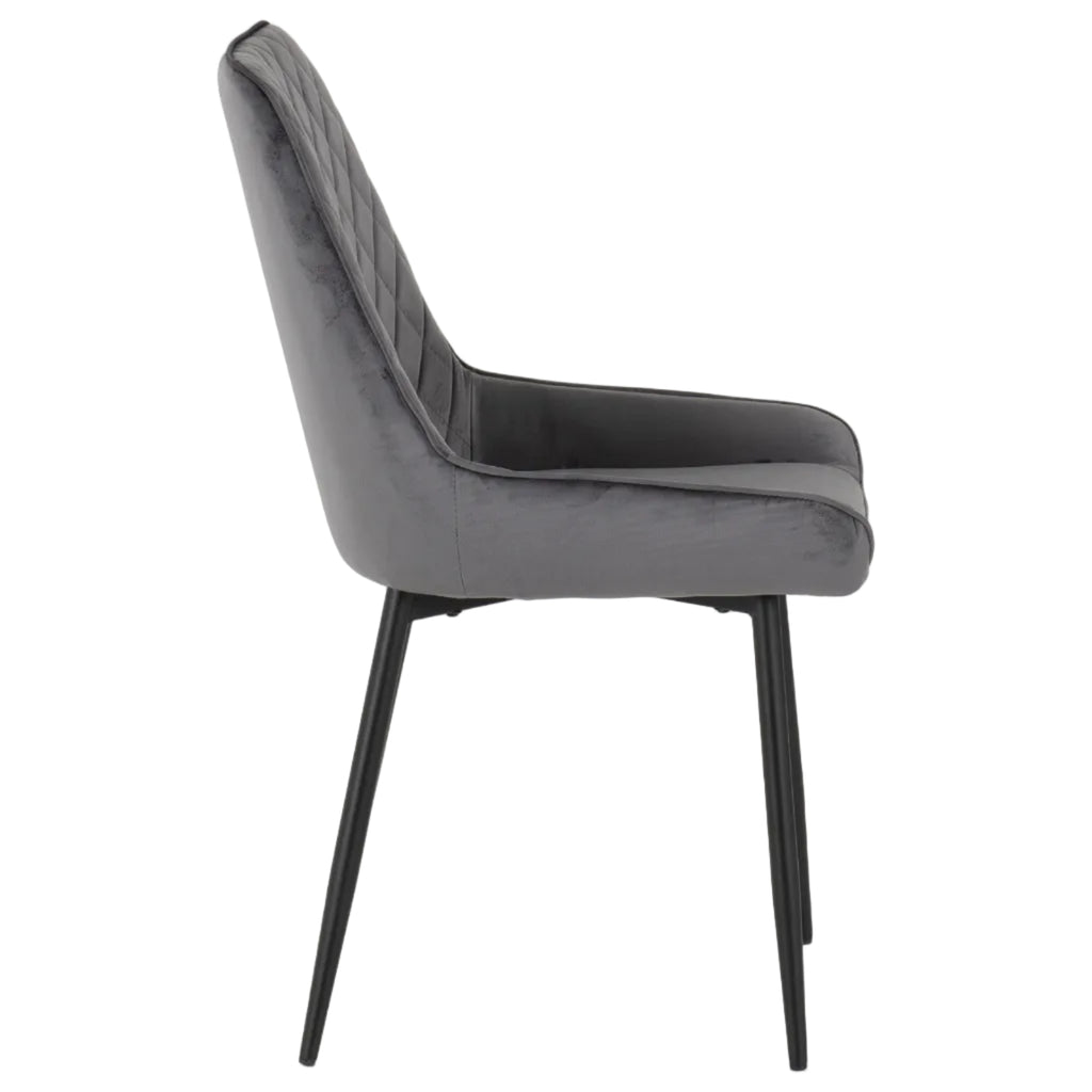 Avery Extending Dining Set with 4 Velvet Chairs - Seconique