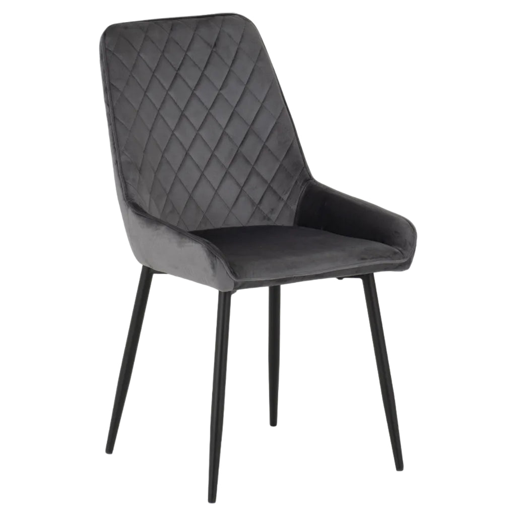 Avery Extending Dining Set with 4 Velvet Chairs - Seconique