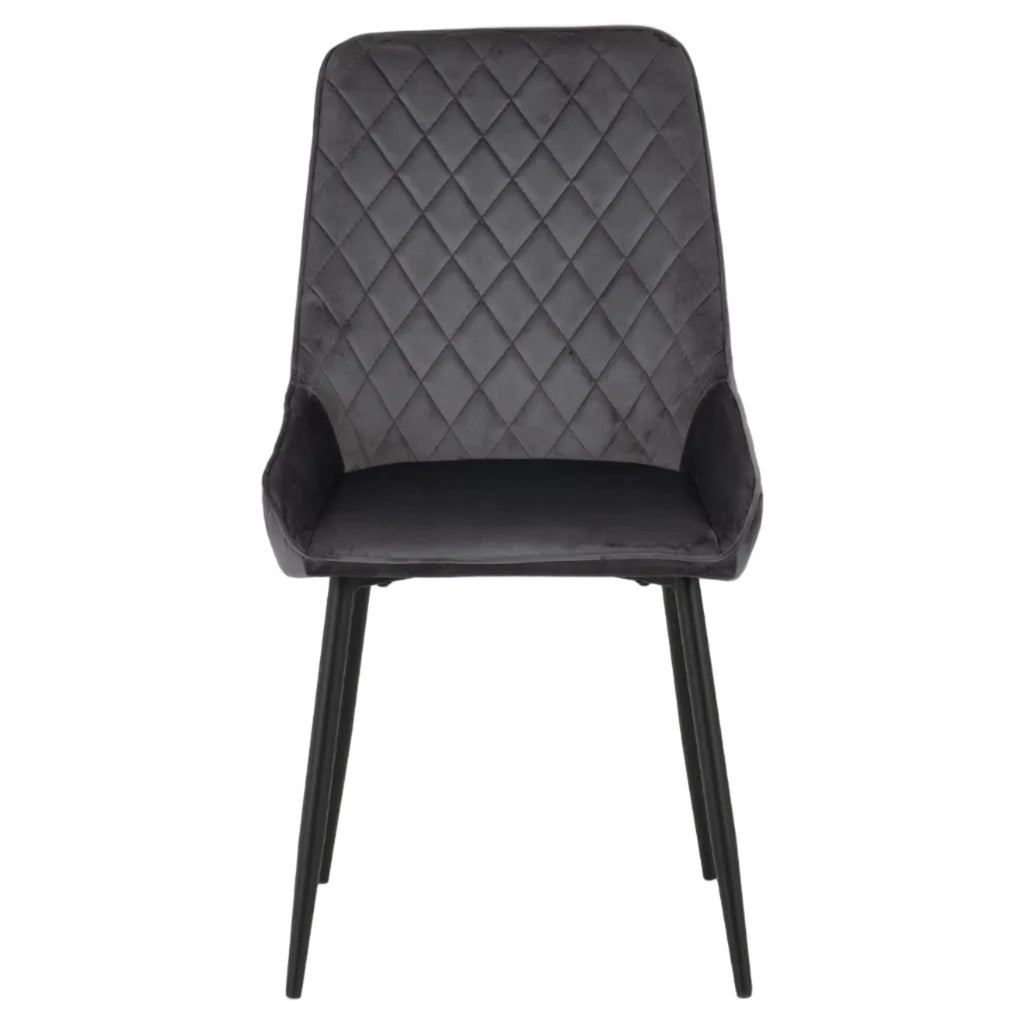 Avery Extending Dining Set with 4 Velvet Chairs - Seconique