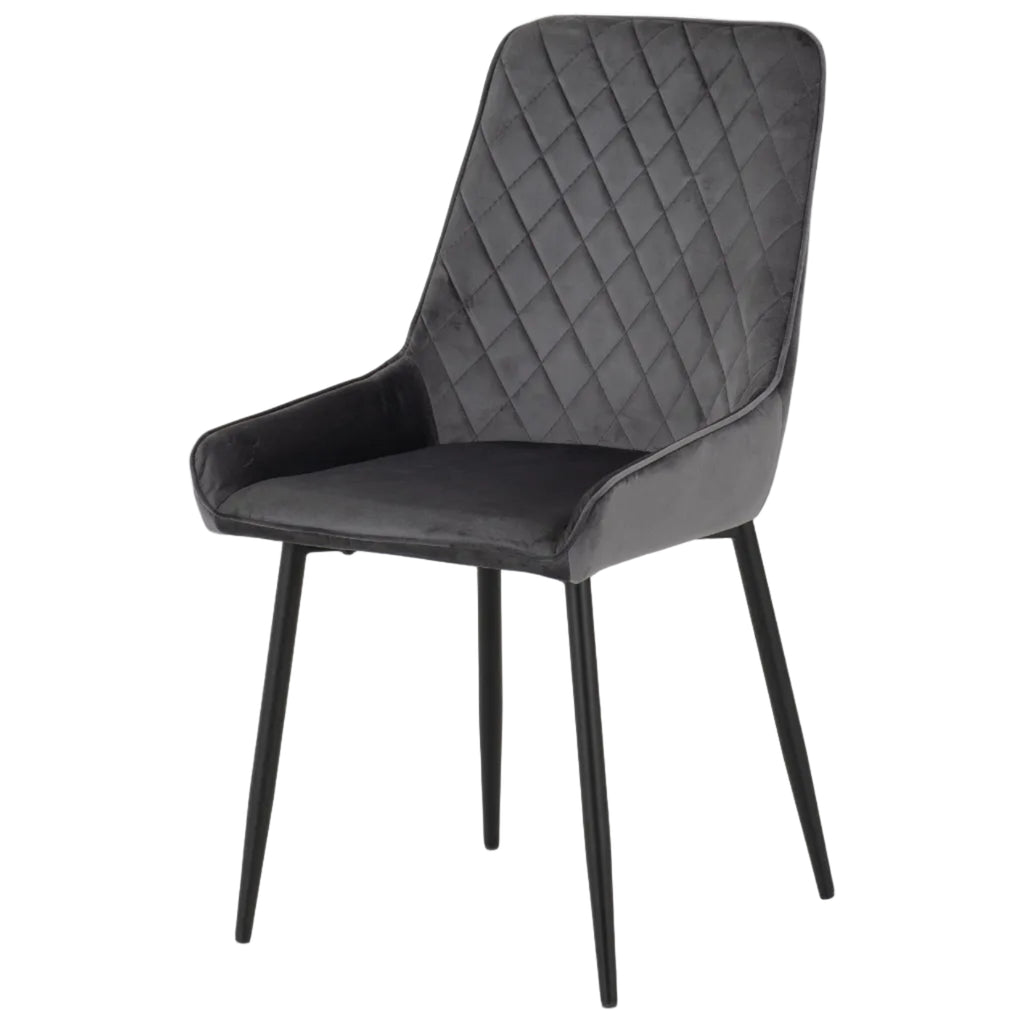 Avery Extending Dining Set with 4 Velvet Chairs - Seconique