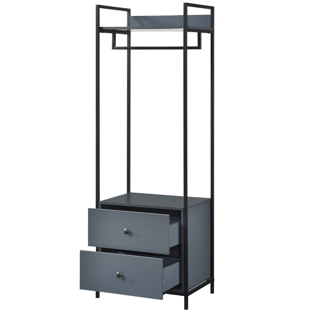 Alva Open Wardrobe with 2 Drawers 3 Piece Bedroom Set