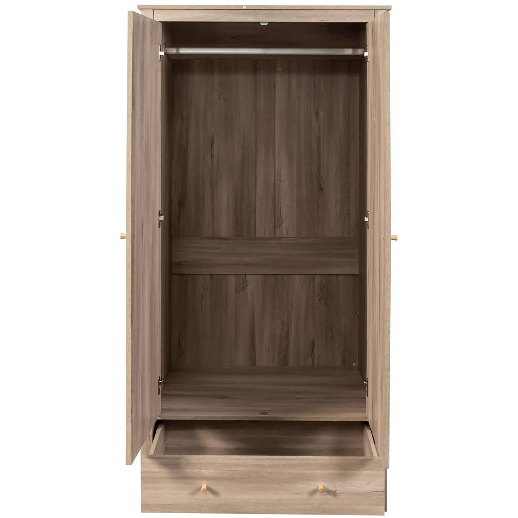 Willow Rattan 2 Door Wardrobe 3 Piece Bedroom Set