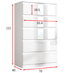 Soho 3 Door Wardrobe, 5 Drawer Chest & Bedside Tables 4 Piece Bedroom Set