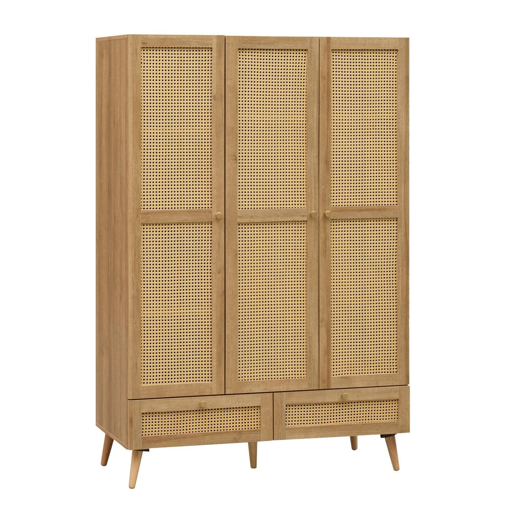 Manila Rattan 3 Door 2 Drawer Triple Wardrobe