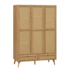 Manila Rattan 3 Door 2 Drawer Triple Wardrobe