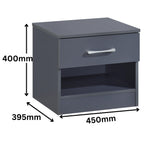 Highbury 2 Door Double Wardrobe & 1 Drawer Bedside 3 Piece Bedroom Set