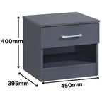 Highbury 2 Door Double Wardrobe & 1 Drawer Bedside 2 Piece Bedroom Set
