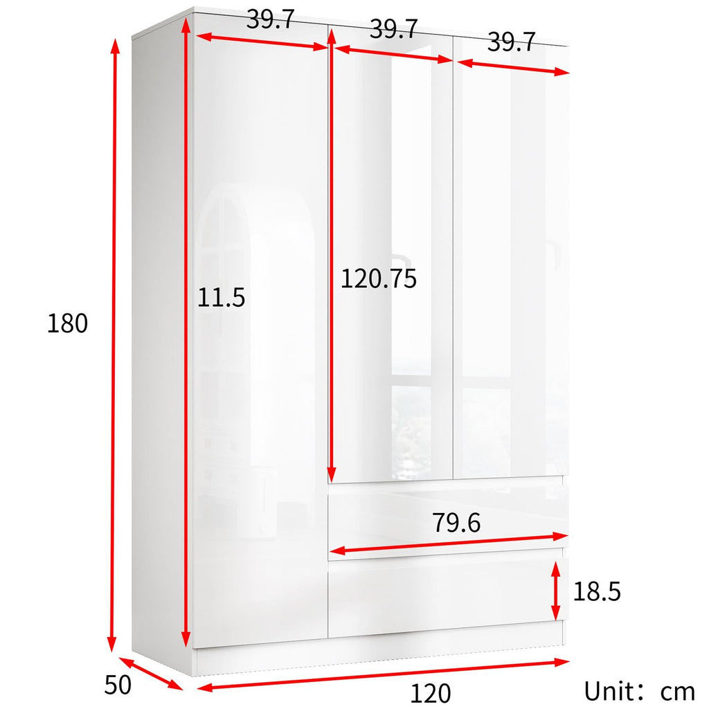Soho 3 Door Wardrobe, 4 Drawer Chest & Bedside Tables 4 Piece Bedroom Set
