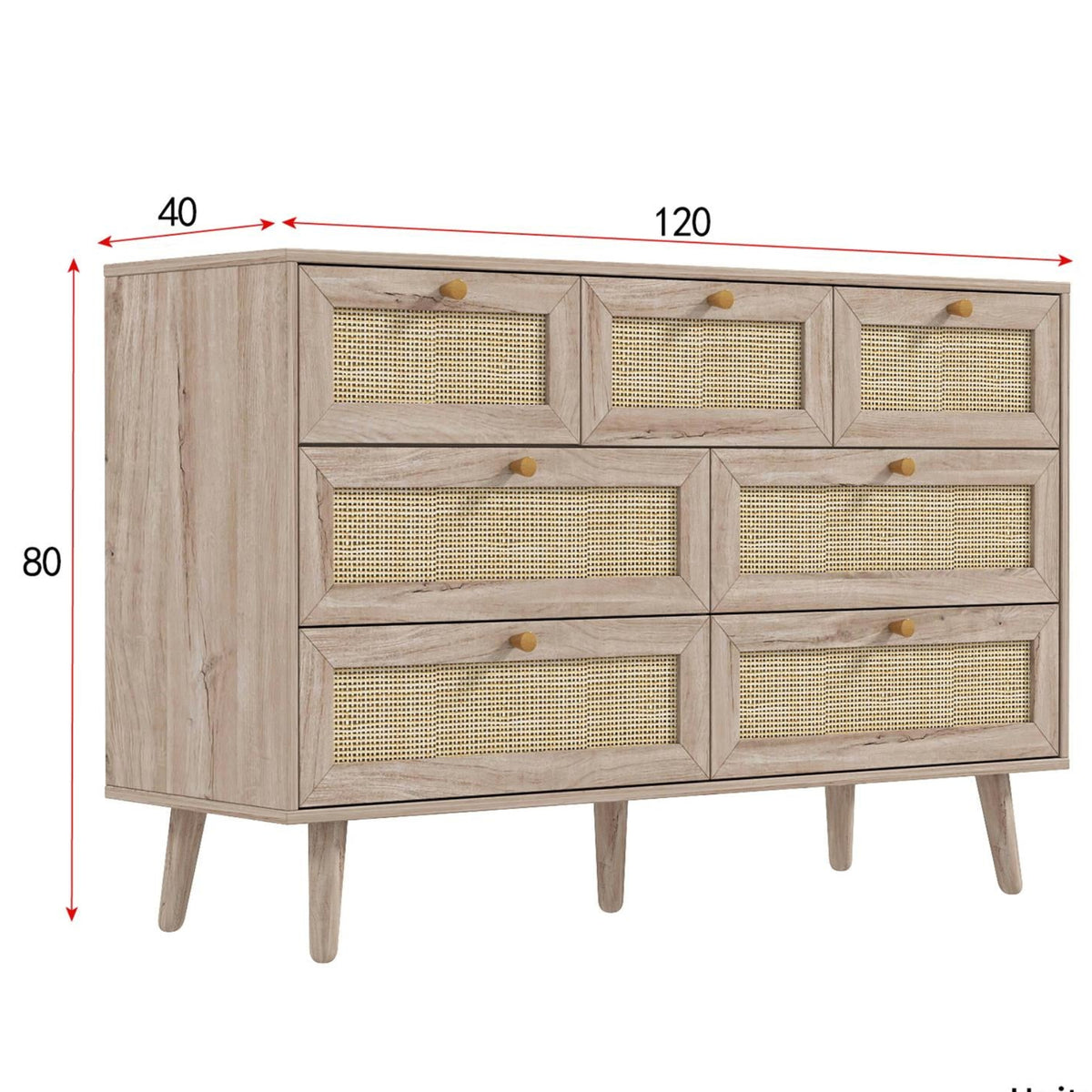 Willow Rattan 7 Drawer Chest of Drawers