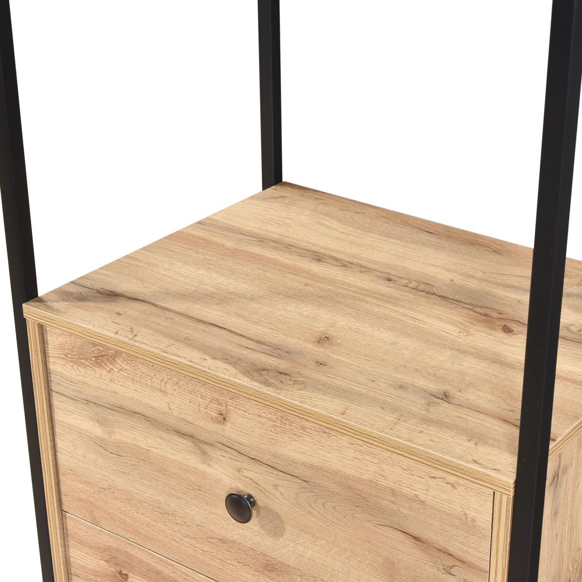 Alva Open Wardrobe Set with 2 Drawers & 4 Shelves