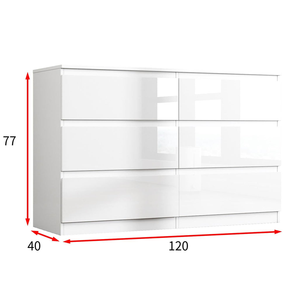 Soho 2 Door Wardrobe, 6 Drawer Chest & Bedside Tables 4 Piece Bedroom Set