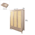 Willow Rattan 3 Door Wardrobe 3 Piece Bedroom Set