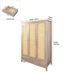 Willow Rattan 3 Door Wardrobe 3 Piece Bedroom Set