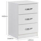 Paddington 3 Door Wardrobe & 3+2 Drawer Chest 3 Piece Bedroom Set