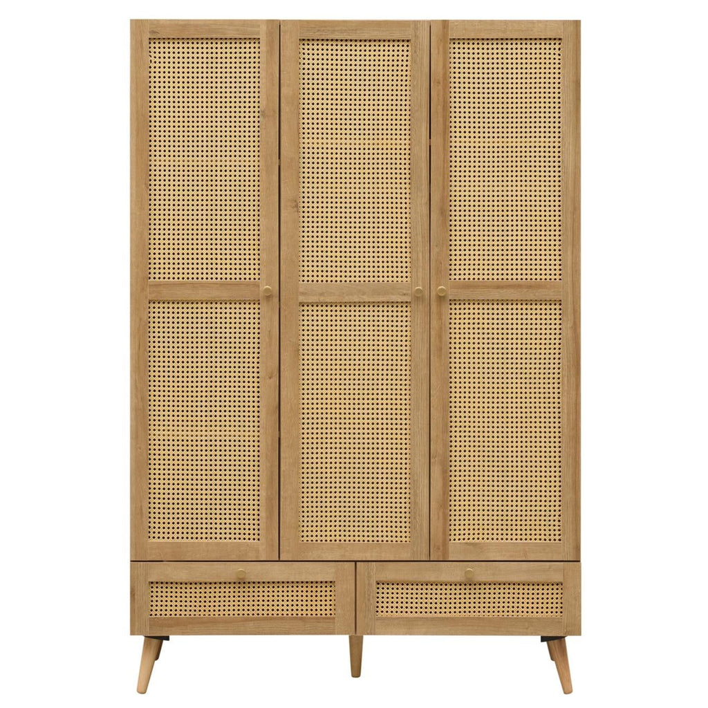 Manila Rattan 3 Door 2 Drawer Triple Wardrobe