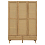 Manila Rattan 3 Door 2 Drawer Triple Wardrobe