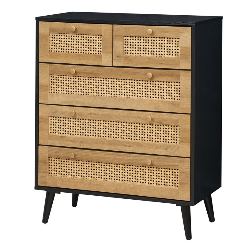 Manila Rattan 3+2 Drawer Chest of Drawers