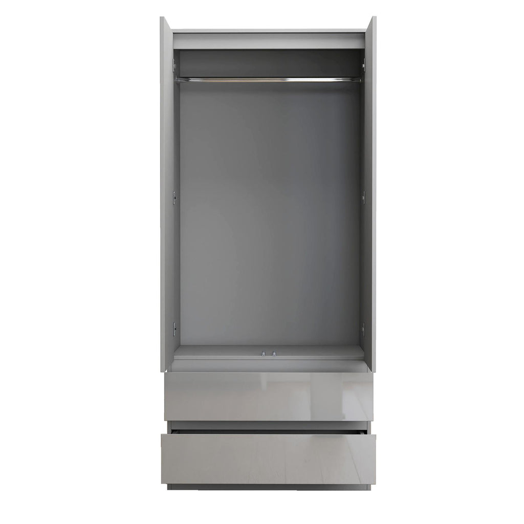 Soho 2 Door Wardrobe & 4 Drawer Chest High Gloss 3 Piece Bedroom Set