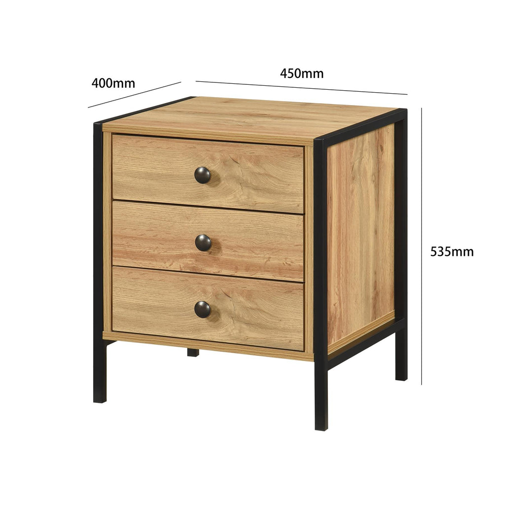 Alva Open Wardrobe with 2 Drawers 3 Piece Bedroom Set