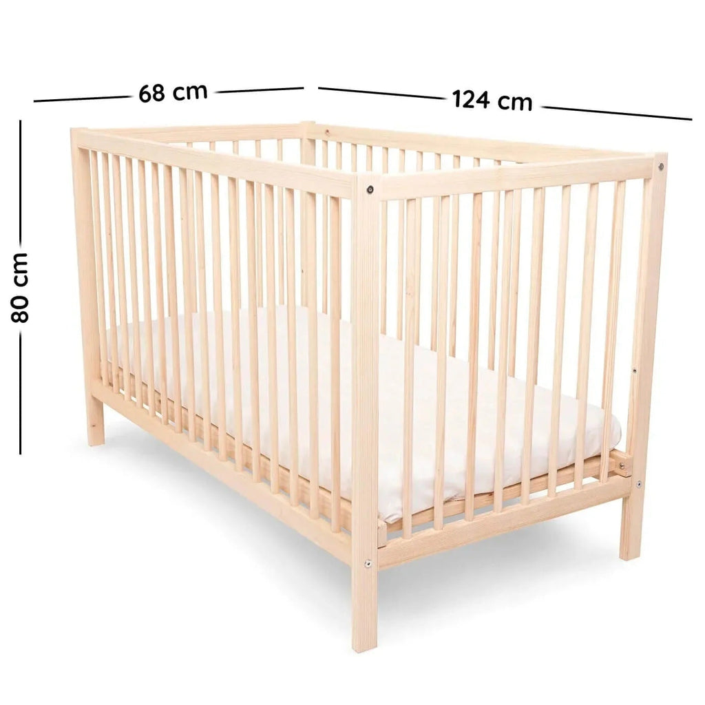 Ella Wooden Cot 120 x 60cm with Adjustable Levels - Swish Furniture