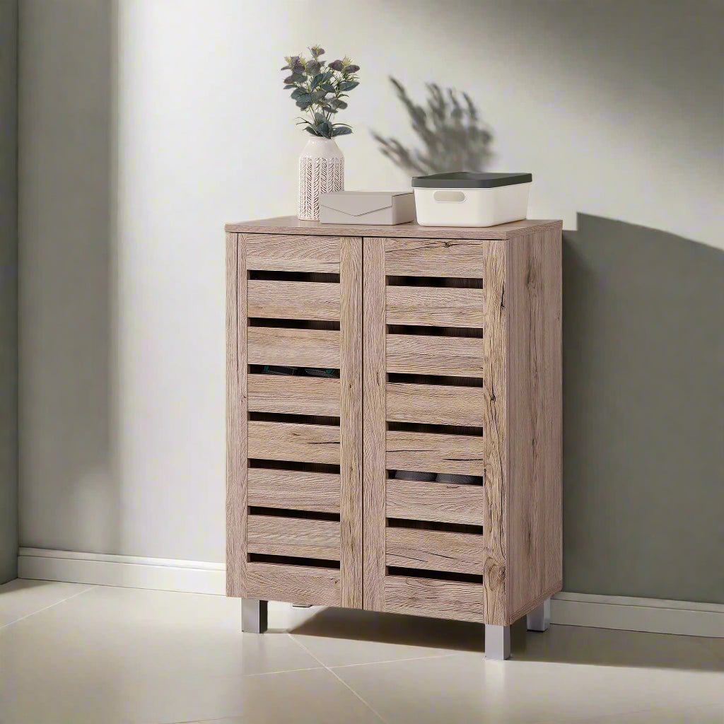 Euston Modern 2 Door Shoe Storage Cabinet - Swish Furniture