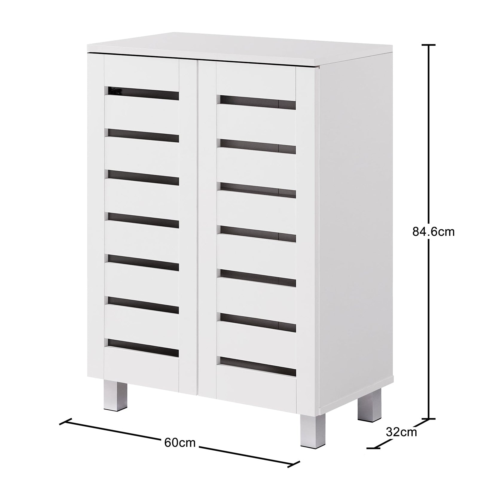 Euston Modern 2 Door Shoe Storage Cabinet - Swish Furniture