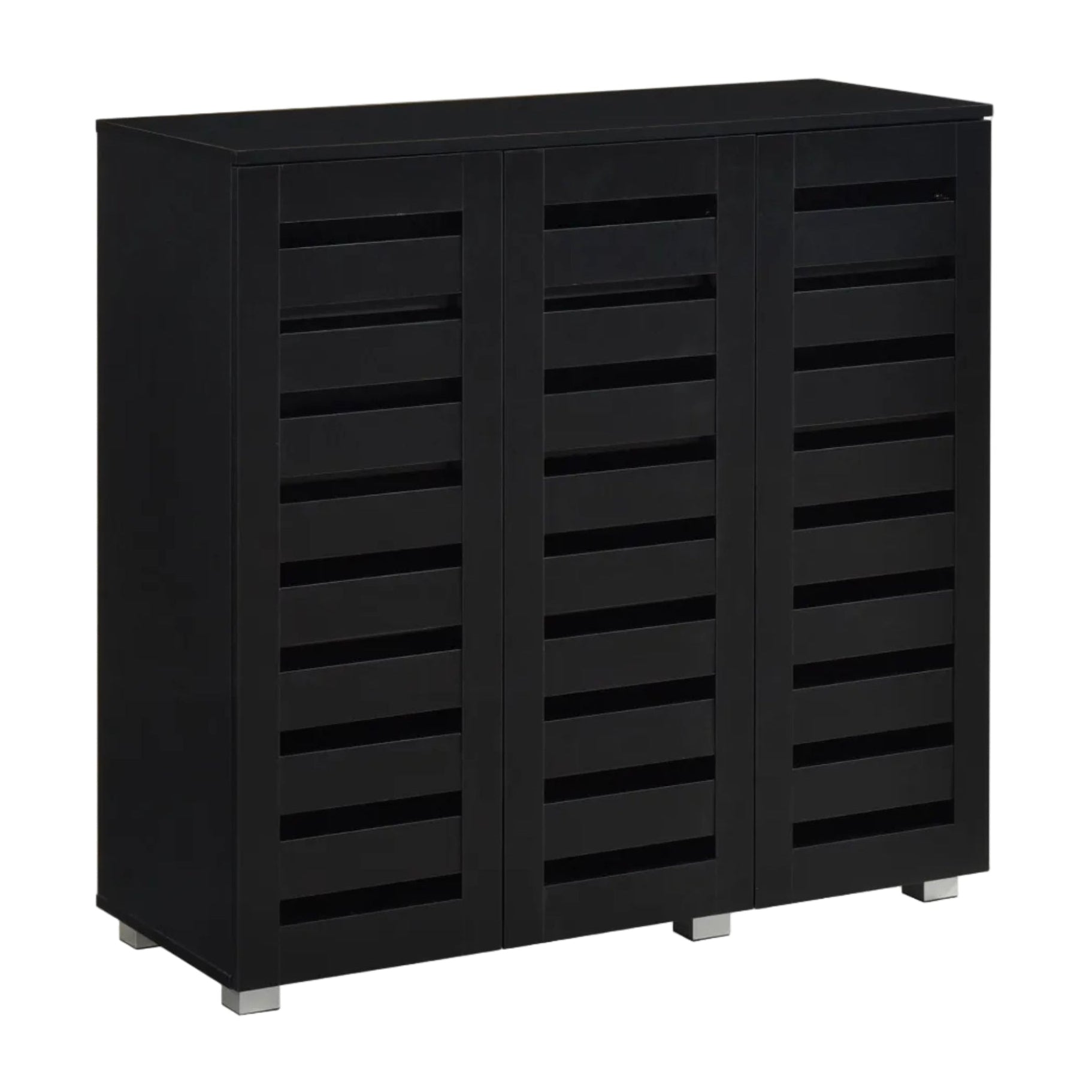 Euston Modern 3 Door Shoe Storage Cabinet - Swish Furniture