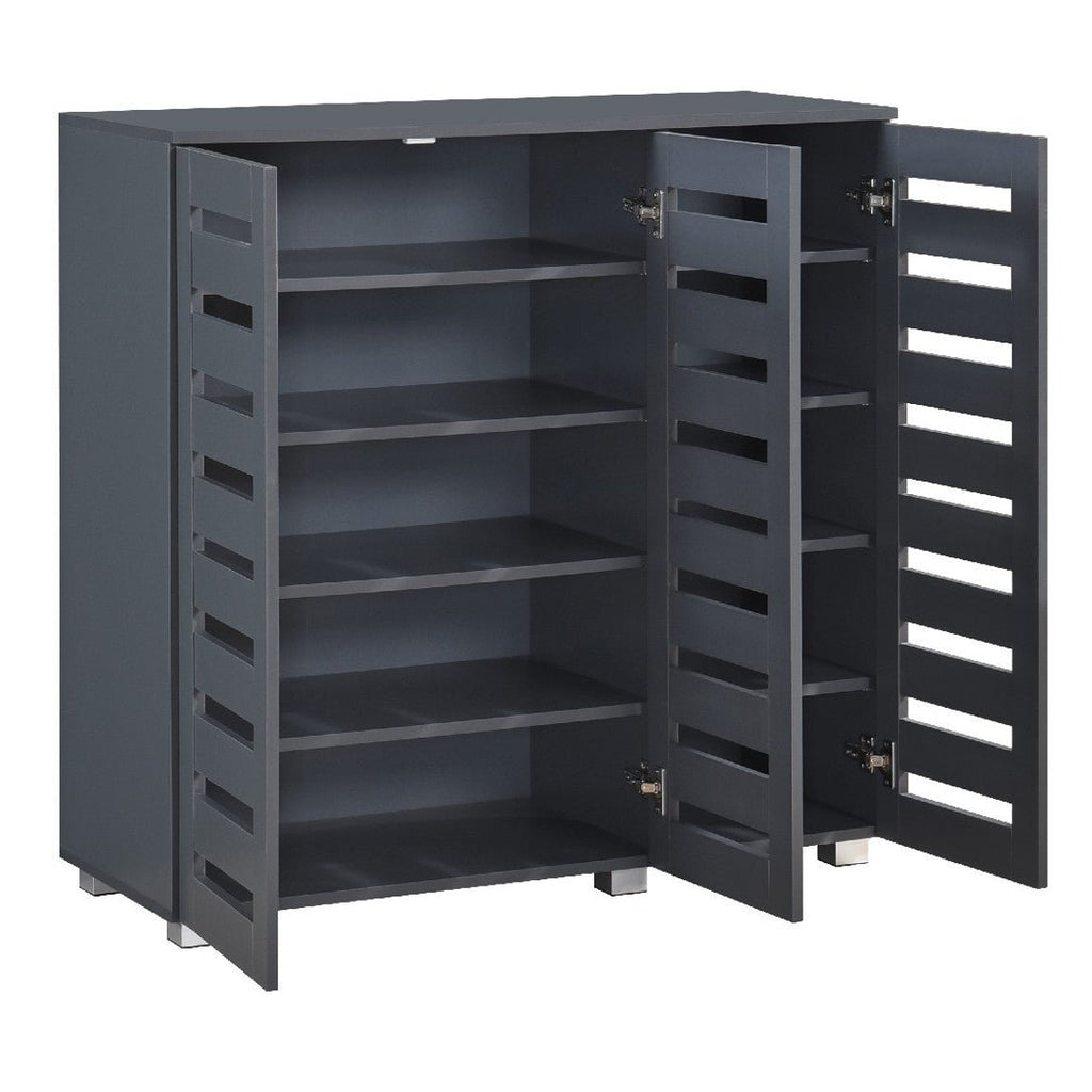 Euston Modern 3 Door Shoe Storage Cabinet - Swish Furniture