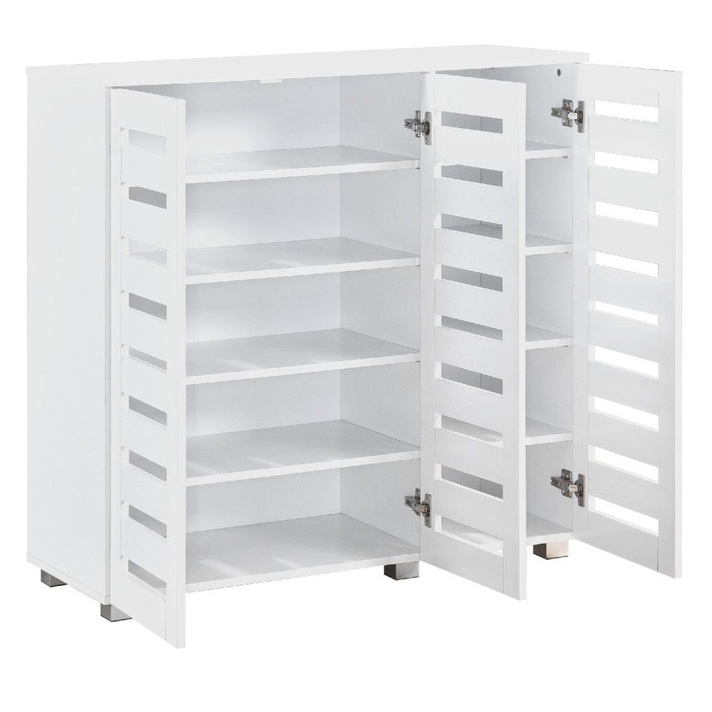 Euston Modern 3 Door Shoe Storage Cabinet - Swish Furniture