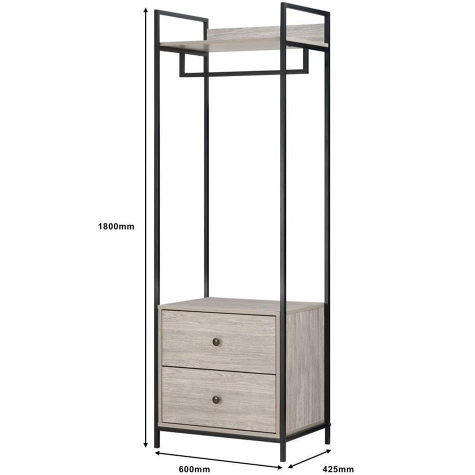 Alva Open Wardrobe with 2 Drawers